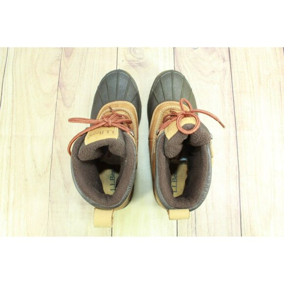 LL Bean Primaloft 200 Gram Brown Ankle Duck Rain Boots Lace Up Size 8.5 M - Picture 7 of 9